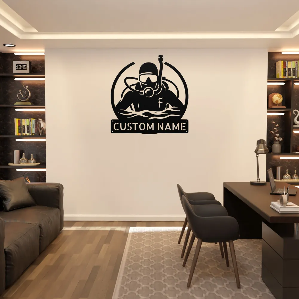 Custom Scuba Diver Metal Sign